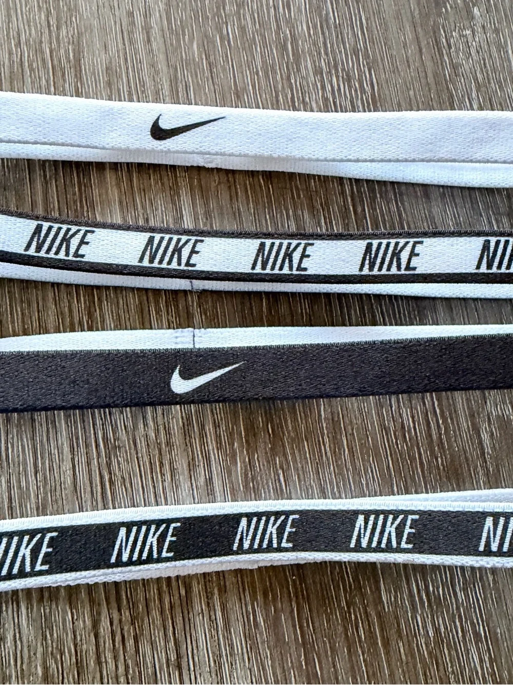 Nike Black and White Slim Athletic Headbands - Pack of 4